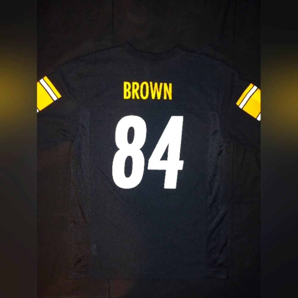 Antonio Brown #84 Pittsburgh Steelers Black Yellow Throwback NFL Football Jersey